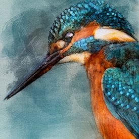Aquarel werk van de ijsvogel van Gianni Argese
