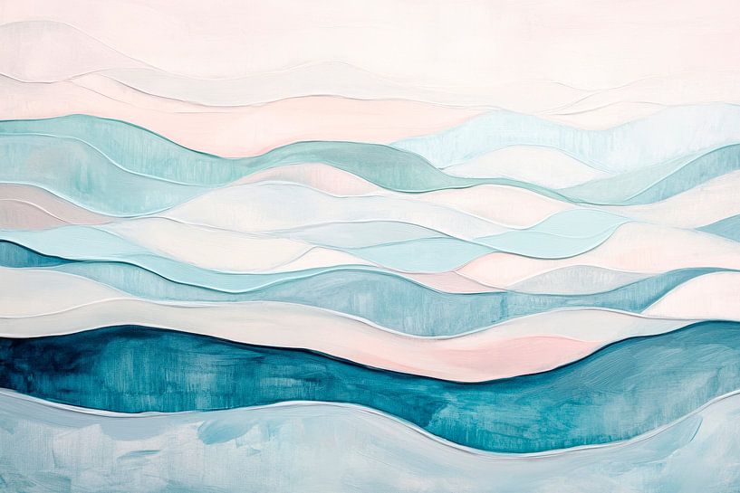 Gentle waves in soft colours by Poster Art Shop