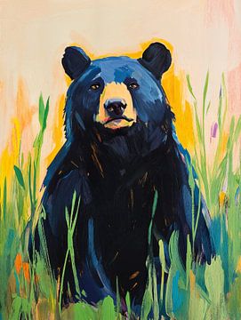 Pastel Beer | Zwarte Beer Kleurrijk van De Mooiste Kunst