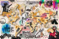 World map in Mixed Media by Arjen Roos thumbnail