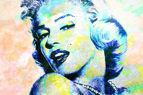 Marilyn Monroe Abstract Pop Art in Green Blue Orange