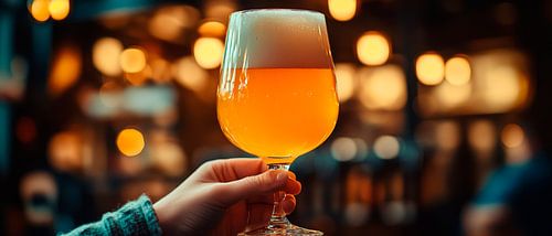 Bierglas met schuimkroon