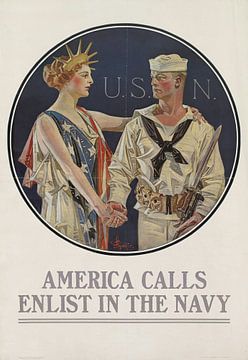 Amerika ruft zum Dienst in der Kriegsmarine auf, 1917