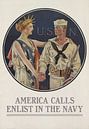Amerika ruft zum Dienst in der Kriegsmarine auf, 1917 von Atelier Liesjes Miniaturansicht