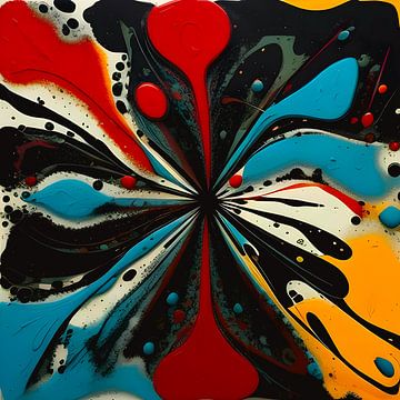 Deel 1 Opspattende vloeistoffen, abstract modern van Milky Fine Art
