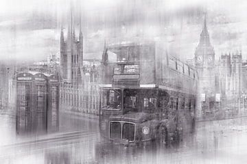 City Style LONDEN Westminster Collage | monochroom van Melanie Viola