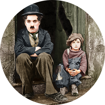 Charlie Chaplin & The Kid (1921) van Colourful History