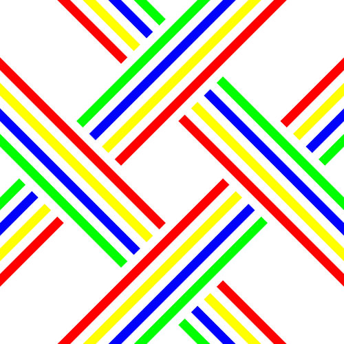 No Crossing | CutOut | S=2 | Color=4 | RGBY | Center=Red