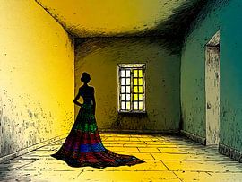 Femme en souvenir d'enfance - Portrait sur A.D. Digital ART