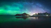 Noorderlicht + melkwegboog van Sven Broeckx thumbnail