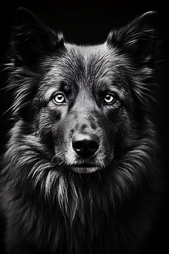 Minimalistisch dierenportret in zwart-wit