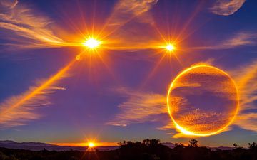 kijken naar meerdere zonnen en planeet van Patrick Dumee