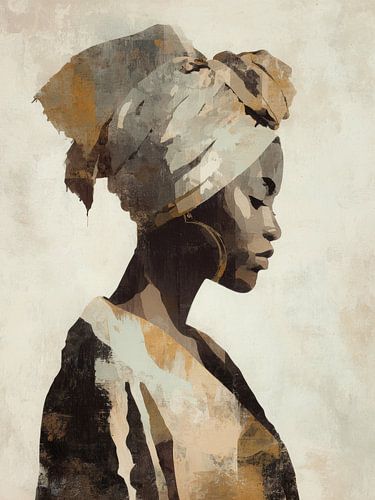 Silent Power - Femme africaine de profil avec foulard