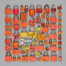 Love locks in orange and yellow. by Floris Kok thumbnail