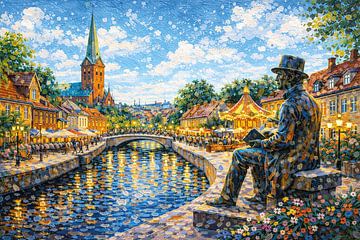 Odense in Denmark, an impressionist painting. by Gallery Hoppenbrouwers