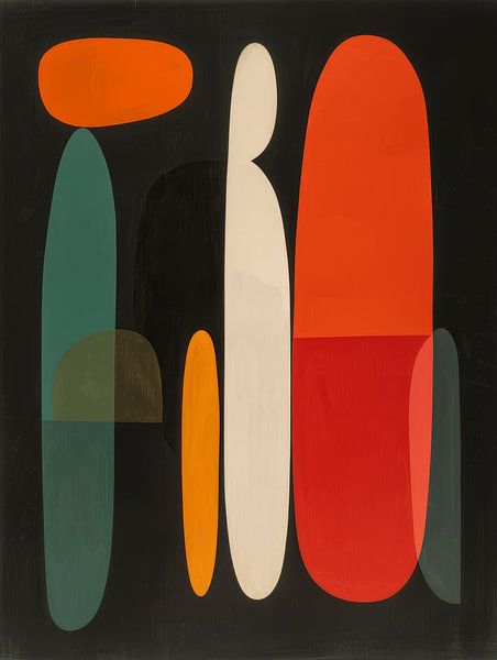Modern and abstract shapes in warm colours by Studio Allee