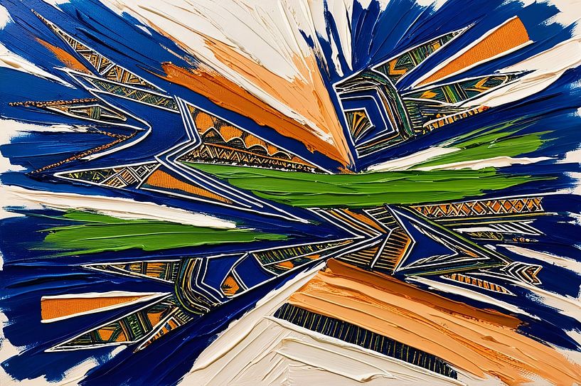 Abstract colourful tribal shapes by Art & Soul Creations