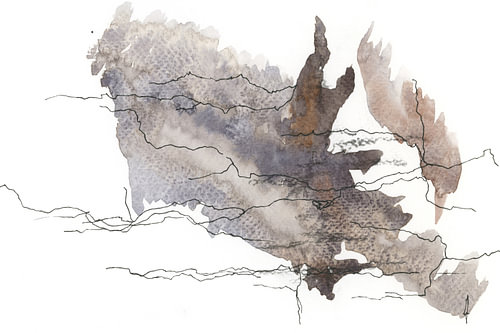 Abstract Namibië, handgeschilderde aquarel