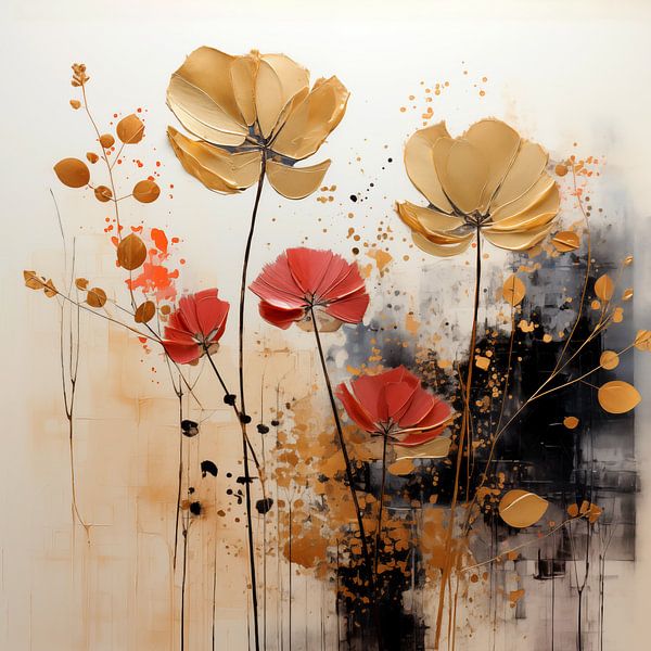 Peinture abstraite de fleurs par Preet Lambon