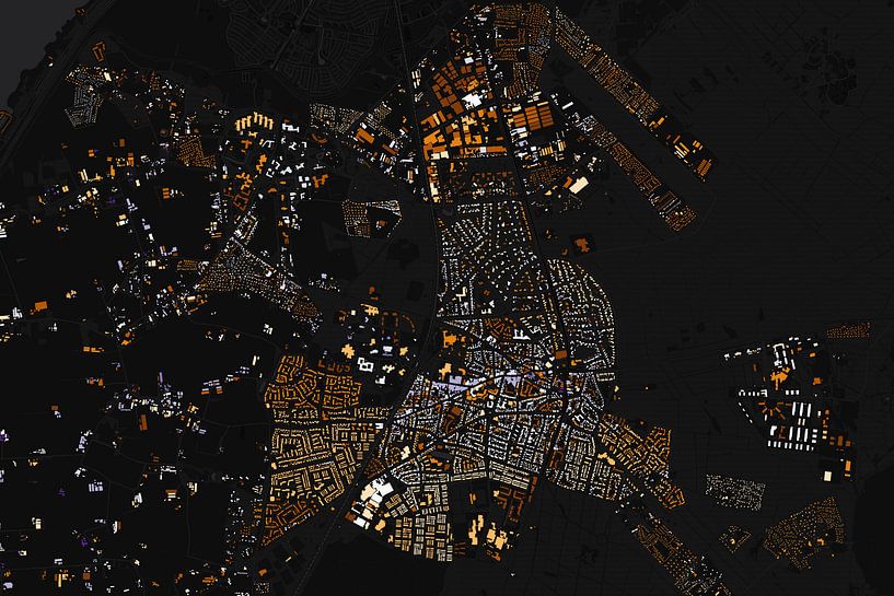 Kaart van Ermelo abstract van Maps Are Art