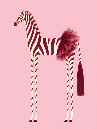 Burgundy Zebra with a Tulle Bow
