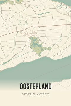 Vintage landkaart van Oosterland (Zeeland) van Rezona