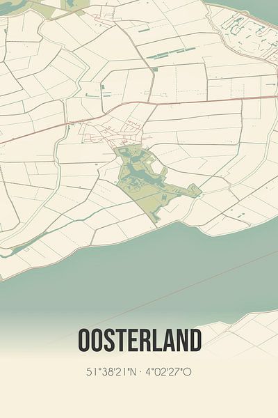 Vintage map of Oosterland (Zeeland) by Prints of Place
