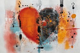 Peinture abstraite - Or orange vif et dynamique sur Joriali Art abstrait