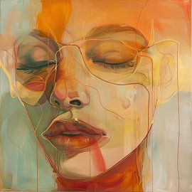 Abstract face dreamy portrait by Wilma Mesman