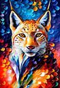 Colorful portrait of a Eurasian lynx by Whale & Sons thumbnail