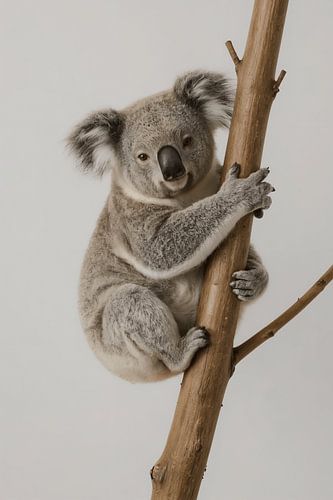 Koala holds on to a branch