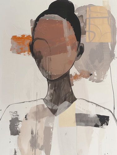 Modern and abstract portrait in earth tones
