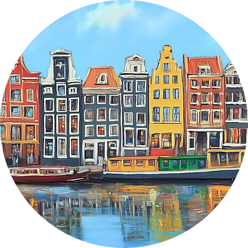 Amsterdam in Kleur: Een Levendig Kunstwerk van Thea