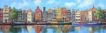 Amsterdam in Kleur: Een Levendig Kunstwerk van Thea