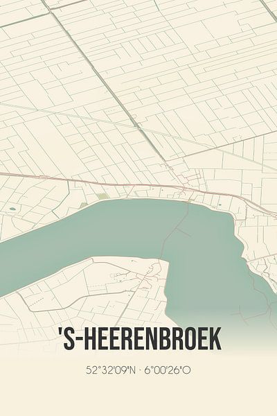 Vintage map of 's-Heerenbroek (Overijssel) by Prints of Place