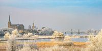 Blick auf Kampen und den Fluss IJssel im Winter von Sjoerd van der Wal Fotografie Miniaturansicht