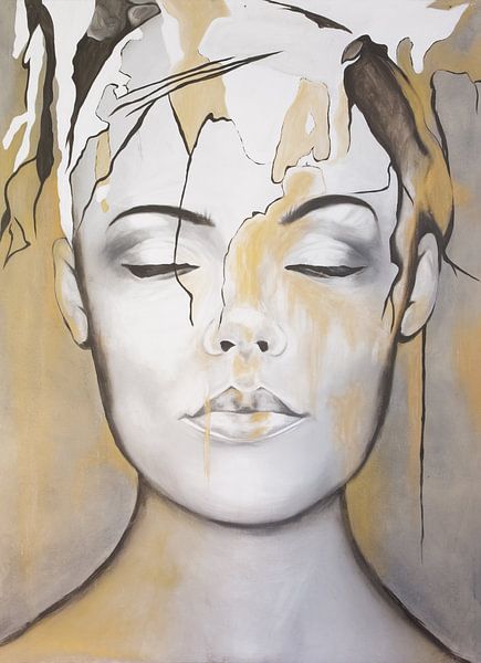 Vrouw "Messy Head" van Schilderij op Maat XL