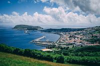 Überblick über Horta, die Hauptstadt von Faial