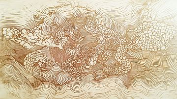 Draak en Golven van Modern Collection