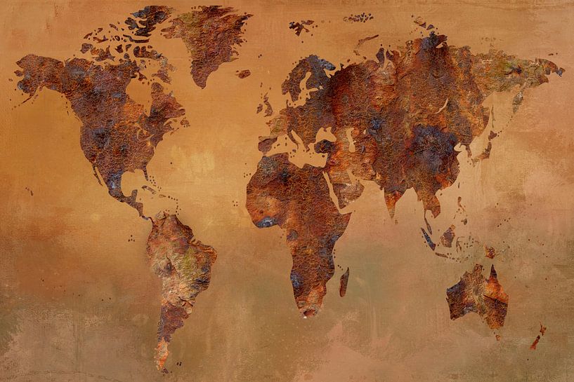 Map with rust by Carla van Zomeren