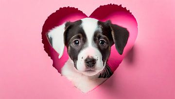 Cute puppy with a heart by Mustafa Kurnaz