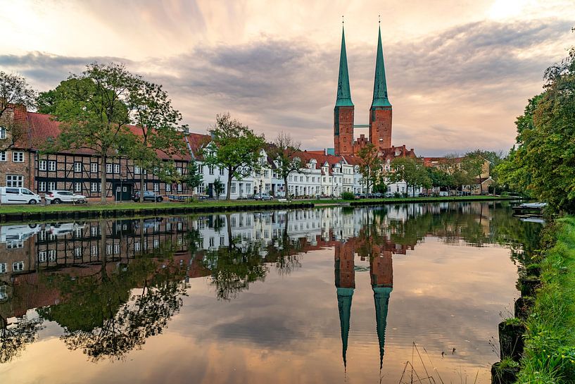 Lübeck Cathedral and Trave by Peter Schickert