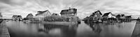 Panorama De Watertuinen zwart wit van Leo van Valkenburg thumbnail