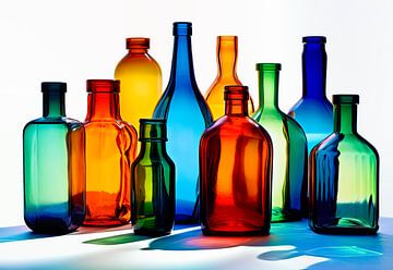 Kleurrijke flessen van Peet de Rouw