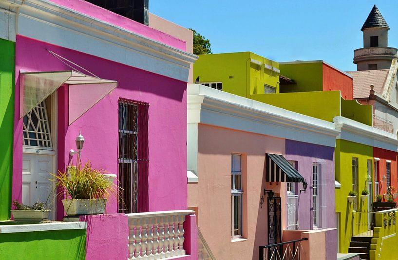 bunte Häuser im Bo Kaap in Kapstadt von Werner Lehmann