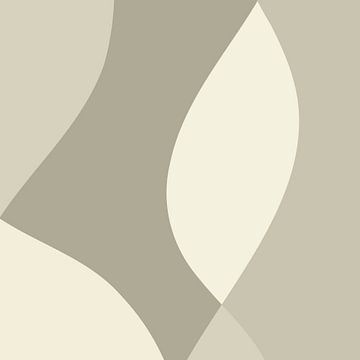Golvende abstracte lijnen in neutrale kleuren nr. 1 van Dina Dankers