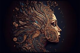 Bloemen in het haar van een creatieve ziel van Surreal Media