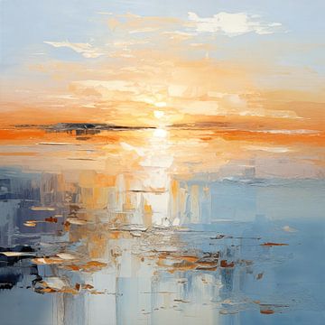Weerspiegelde Zonsondergang | Abstracte Zonsondergang van De Mooiste Kunst