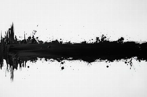 Schwarzer Farbstrich – Abstrakt minimalistisch