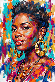 Portrait d'une femme expressionniste rayonnante et pleine de vie sur Zala Creative